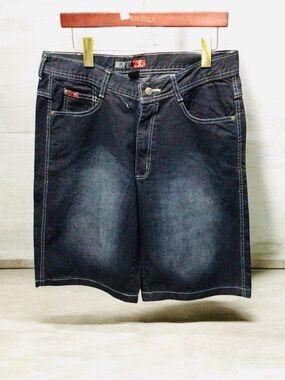 South Pole Dark Blue Washed Denim Men's Jean Shorts